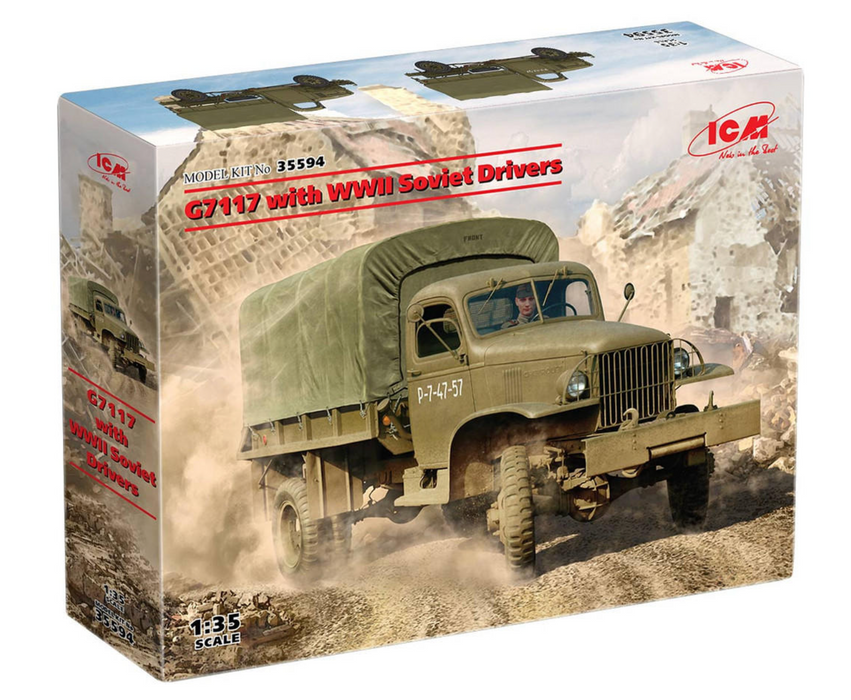 ICM Models 35594 1/35 G7117 with WWII Soviet Drivers Model Kit