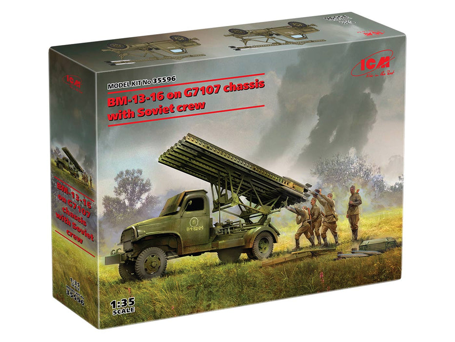 ICM Models 35596 1/35 Soviet BM-13-16 on G7107 Chassis with Crew Model Kit