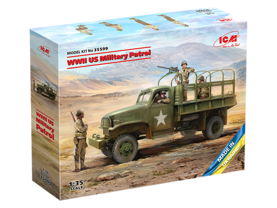 ICM Models 35599 1/35 WWII US Military Patrol (G7107 with MG M1919A4) Model Kit