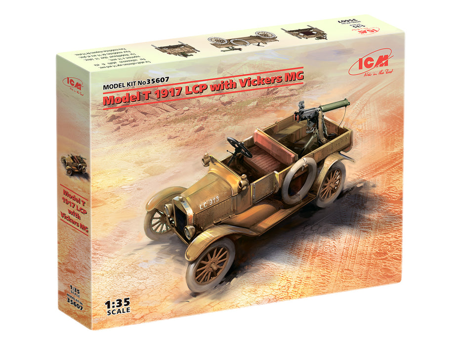 ICM Models 35607 1/35 WWI ANZAC Car Model T 1917 LCP with Vickers MG Model Kit