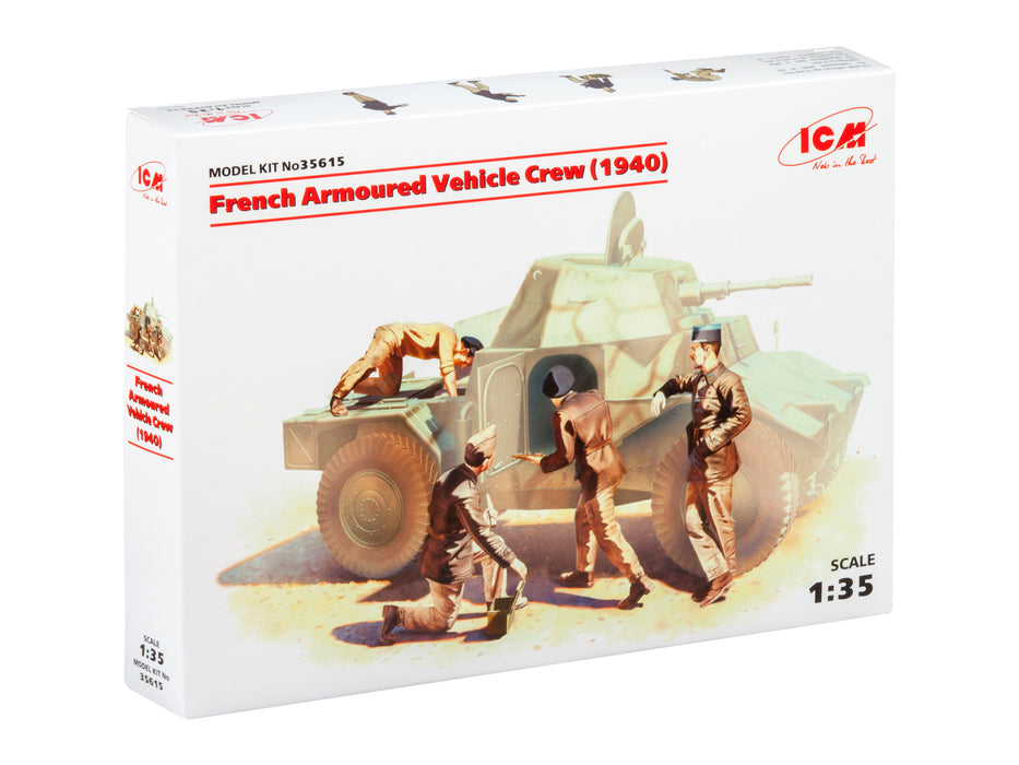 ICM Models 35615 1/35 French Armoured Vehicle Crew (1940) Figures Model Kit