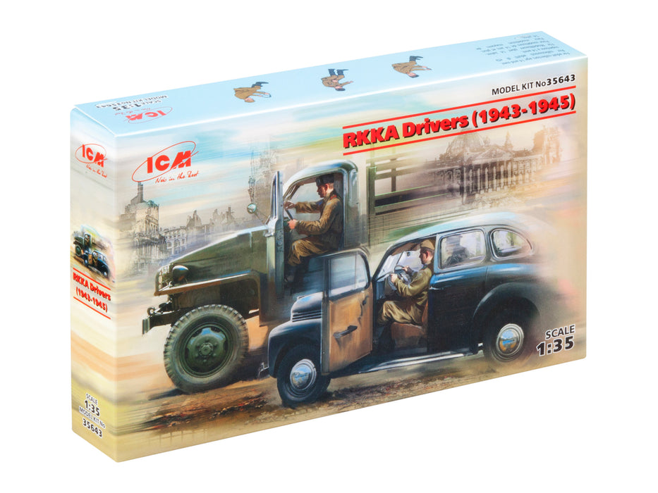 ICM Models 35643 1/35 WWII Soviet Army RKKA Drivers 1943-1945 Figures Model Kit
