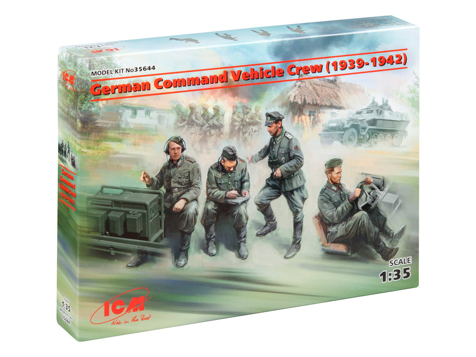 ICM Models 35644 1/35 German Command Vehicle Crew (1939-1942) Figures Model Kit