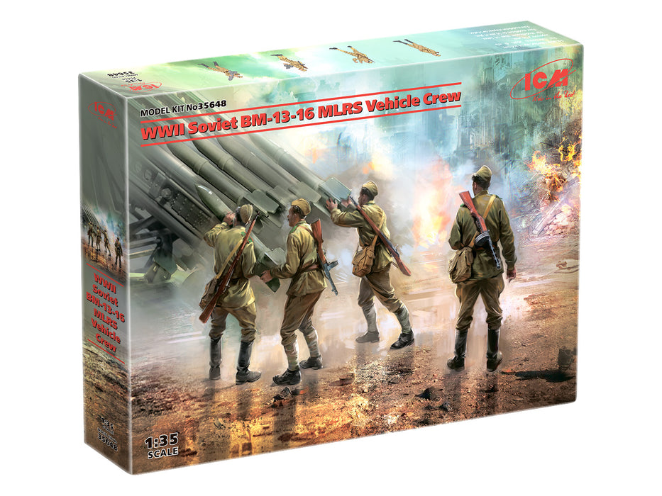 ICM Models 35648 1/35 WWII Soviet BM-13-16 MLRS Crew Figures Model Kit