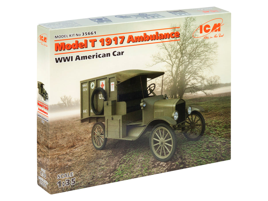 ICM Models 35661 1/35 Model T 1917 Ambulance WWI American Car Model Kit