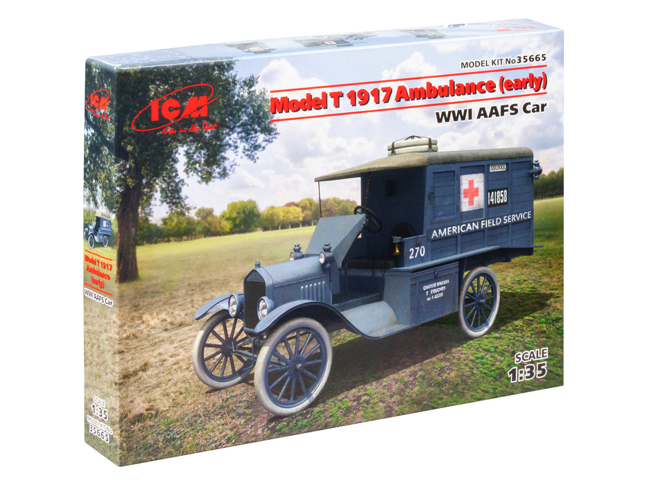 ICM Models 35665 1/35 WWI Ford Model T 1917 Ambulance (early) Model Kit