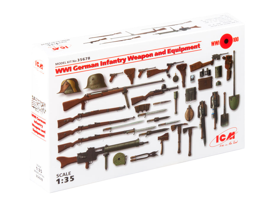 ICM Models 35678 1/35 WWI German Infantry Weapons & Equipment Set Model Kit