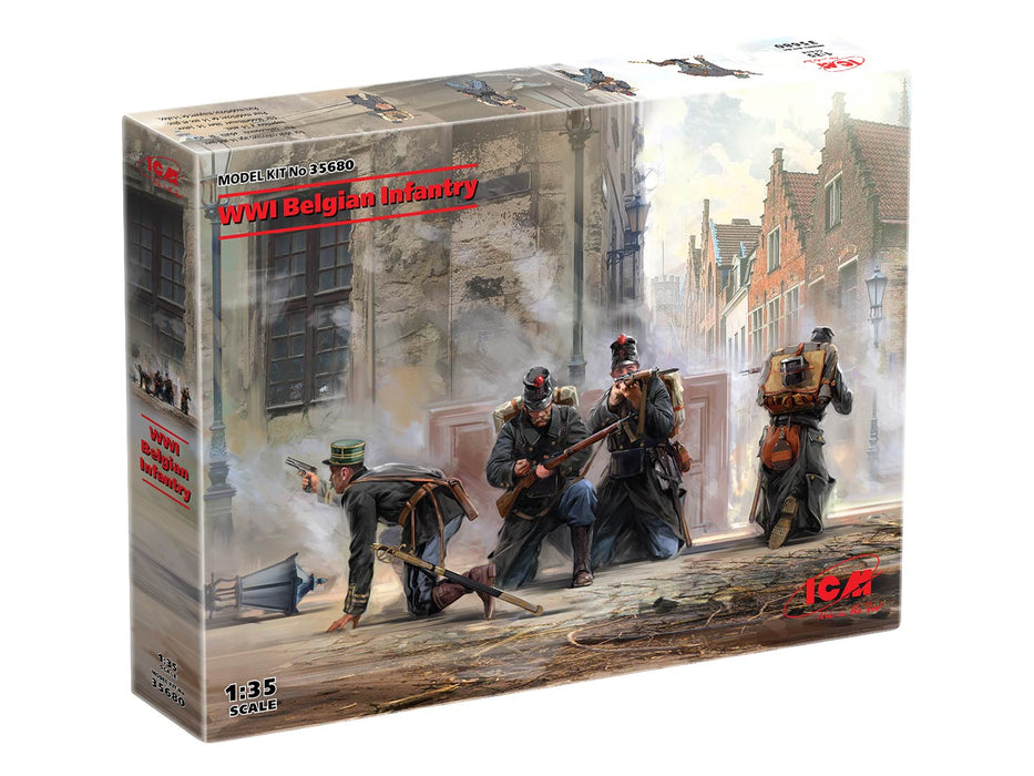 ICM Models 35680 1/35 WWI Belgian Infantry Figures Model Kit