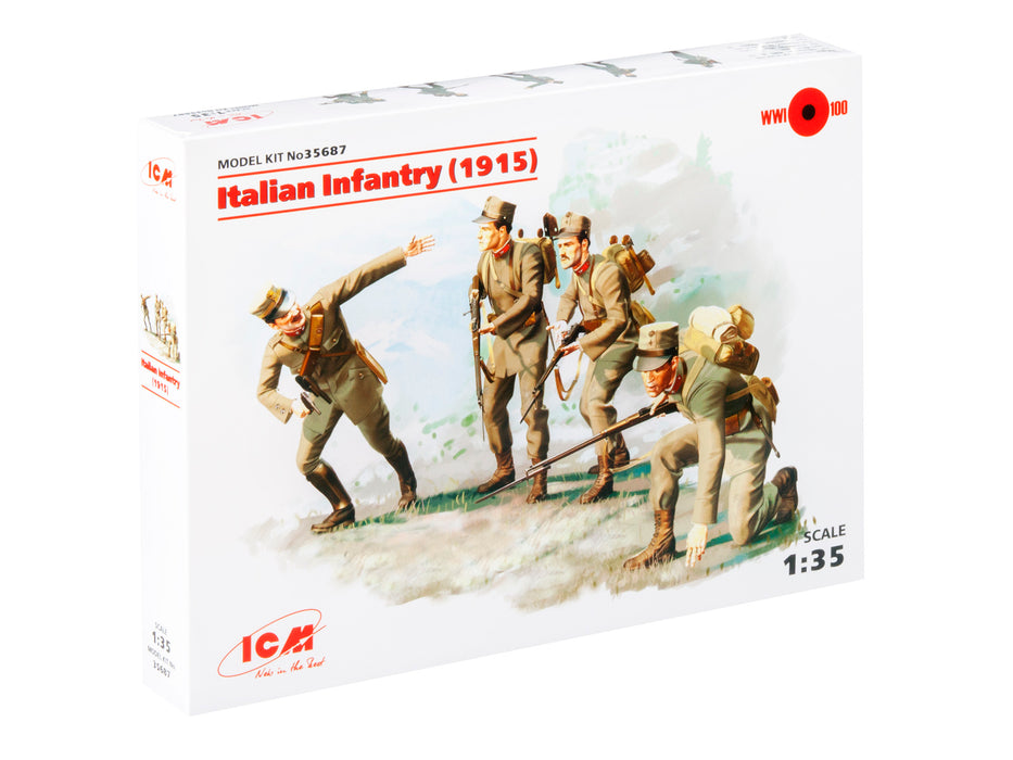 ICM Models 35687 1/35 WWI Italian Infantry (1915) Figures Model Kit