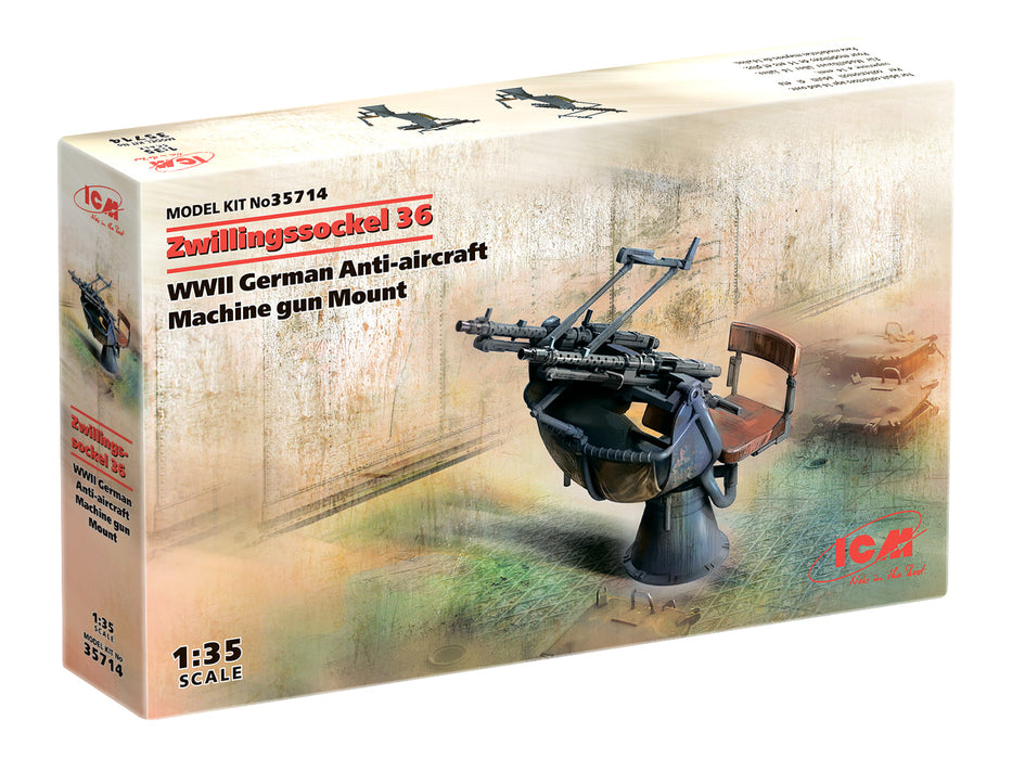 ICM Models 35714 1/35 WWII German Zwillingssockel 36 AA Gun Mount Model Kit