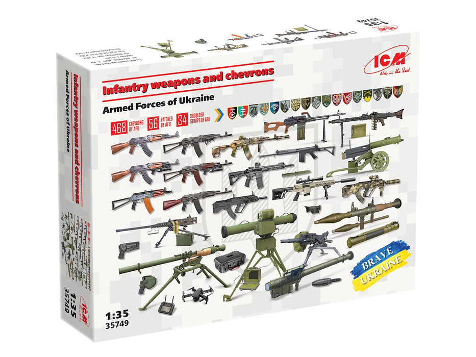 ICM Models 35749 1/35 Ukrainian Weapons and Chevrons Set Model Kit