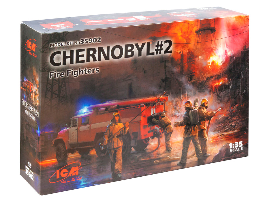 ICM Models 35902 1/35 Chernobyl #2 Fire Fighters (AC-40-137A Firetruck Figures Set) Model Kit