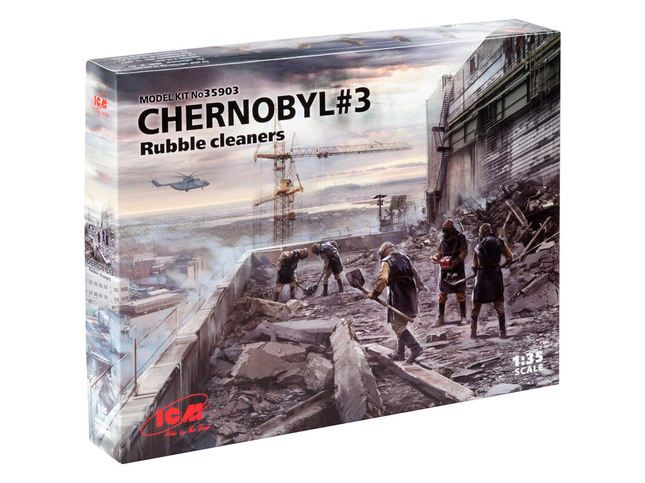 ICM Models 35903 1/35 Chernobyl #3 Rubble Cleaners (Figures & Diorama Set) Model Kit