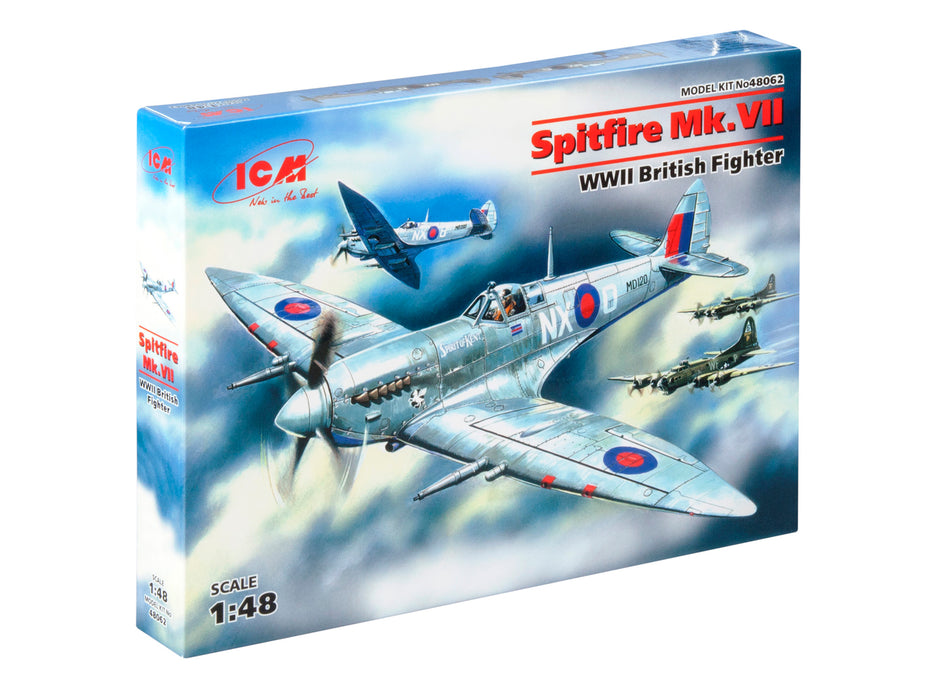 ICM Models 48062 1/48 Spitfire Mk.VII WWII British High-Altitude Fighter Model Kit