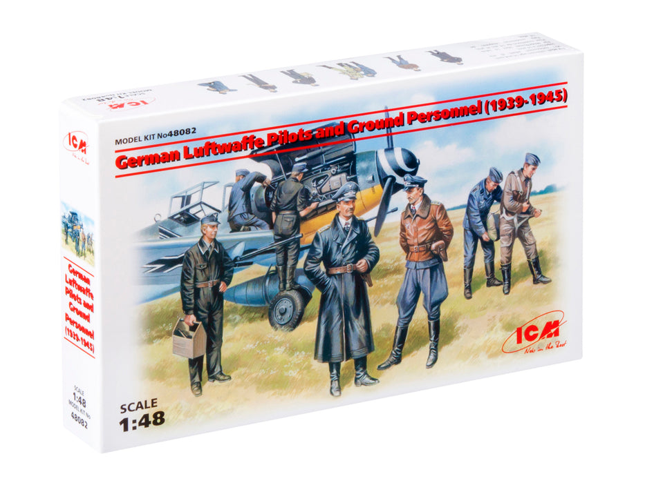 ICM Models 48082 1/48 German Luftwaffe Pilots and Ground Personnel (1939-1945) Figures Model Kit