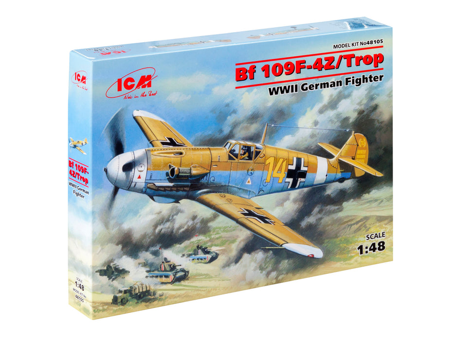 ICM Models 48105 1/48 Messerschmitt Bf 109F-4Z/Trop WWII German Fighter Model Kit