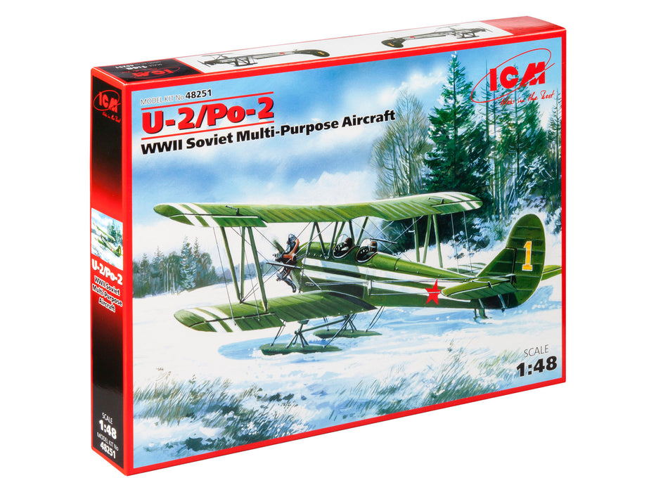 ICM Models 48251 1/48 Polikarpov U-2/Po-2 WWII Soviet Multi-Purpose Aircraft Model Kit