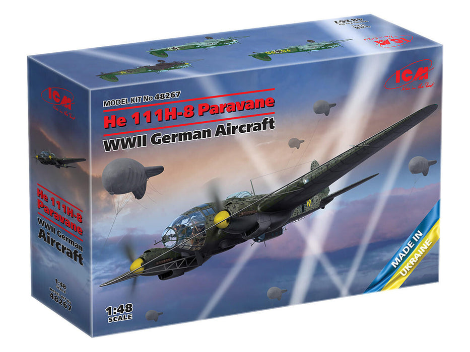 ICM Models 48267 1/48 He 111H-8 Paravane WWII German Aircraft Model Kit