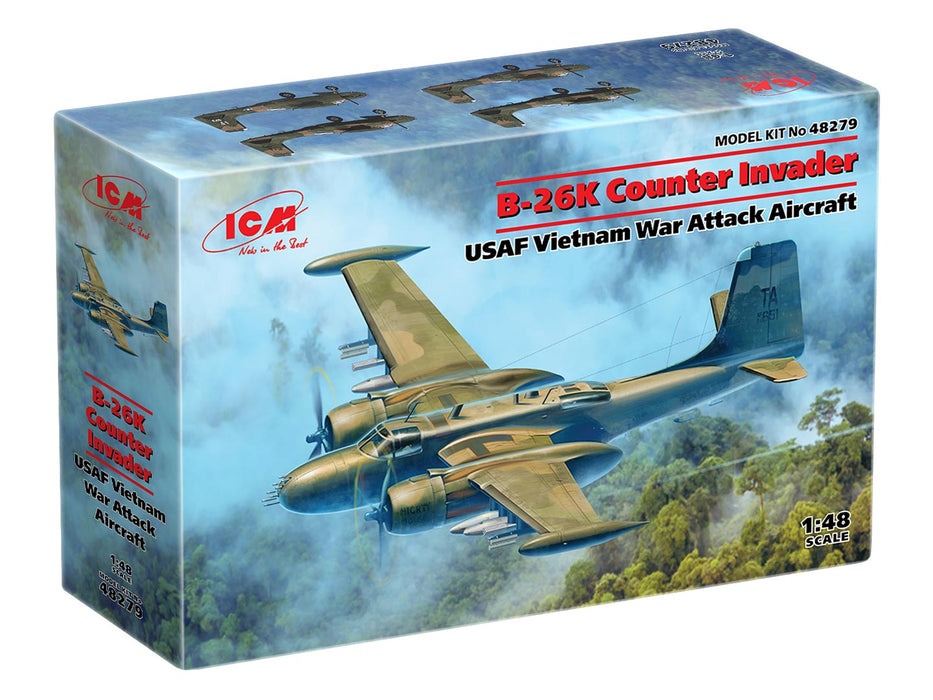 ICM Models 48279 1/48 Douglas B-26K Counter Invader (Vietnam War) USAF Attack Aircraft Model Kit