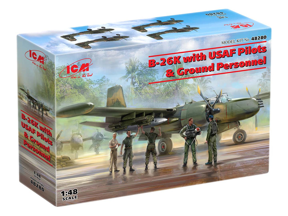 ICM Models 48280 1/48 Douglas B-26K Counter Invader with Figures Model Kit