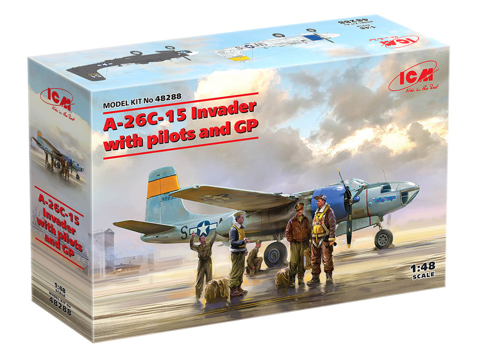 ICM Models 48288 1/48 A-26-C Invader Aircraft with Figures Model Kit