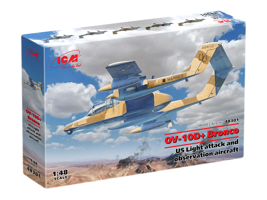 ICM Models 48301 1/48 OV-10D+ Bronco U.S. Light Attack & Observation Aircraft Model Kit