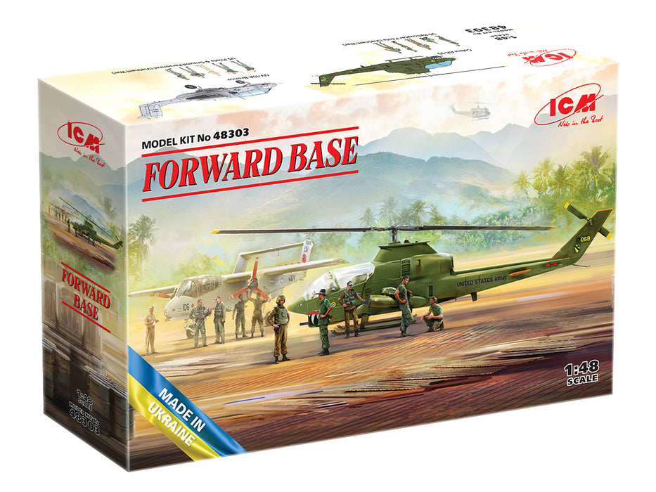 ICM Models 48303 1/48 Forward Base (Bell AH-1 Cobra, OV-10A Bronco, & Figures) Set Model Kit