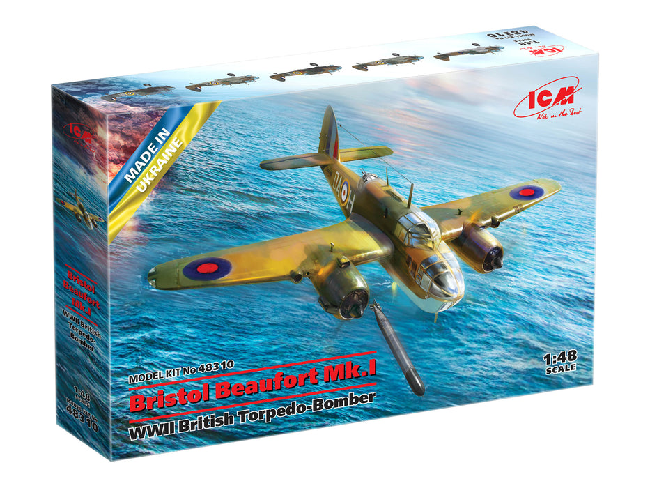 ICM Models 48310 1/48 Bristol Beaufort Mk.I WWII British Torpedo-Bomber Model Kit
