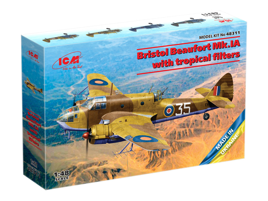 ICM Models 48311 1/48 Bristol Beaufort Mk.IA with Tropical Filters Model Aircraft Kit