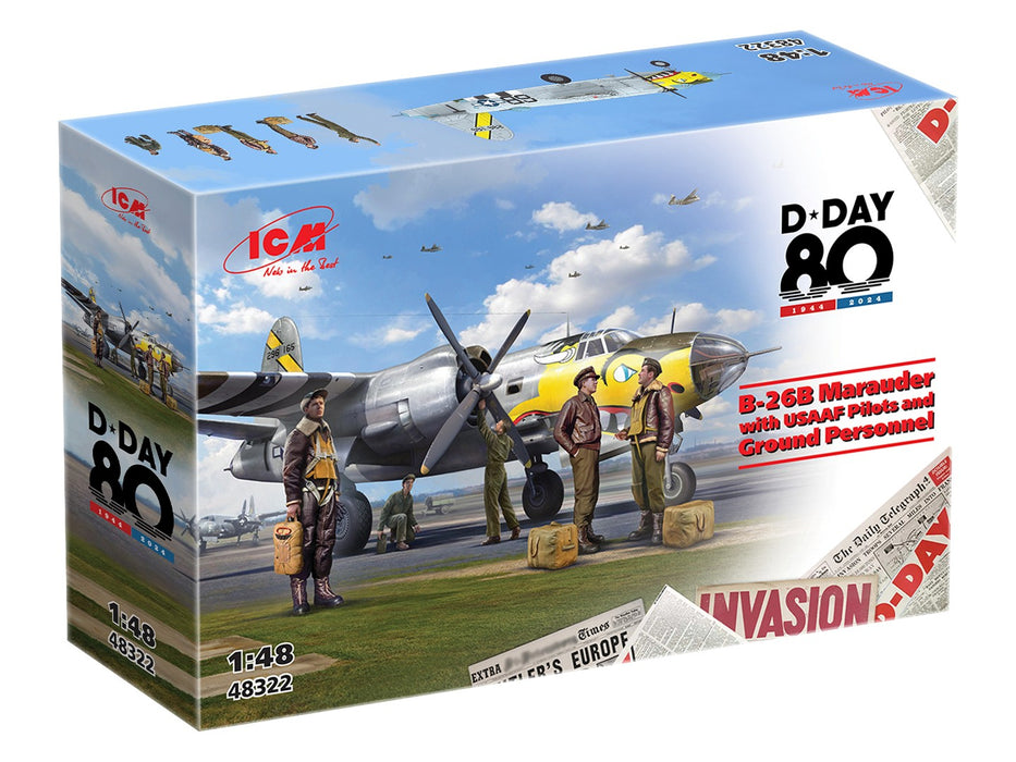 ICM Models 48322 1/48 B-26B Marauder with Pilots & Crew (D-Day) Model Aircraft Kit