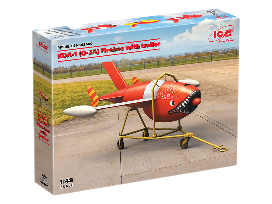 ICM Models 48400 1/48 KDA-1 (Q-2A) Firebee Drone with Trailer Model Kit