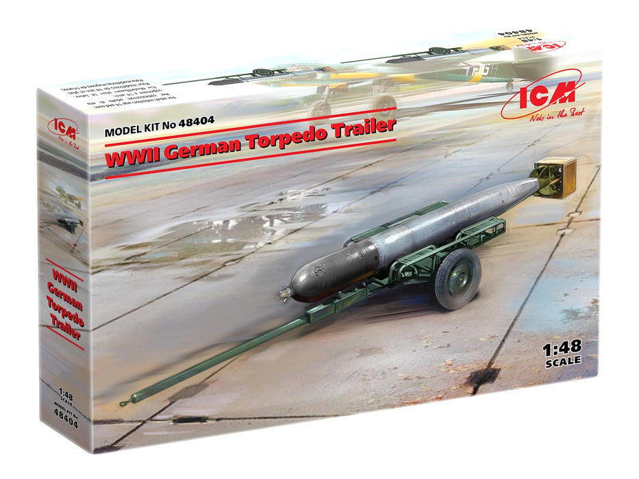 ICM Models 48404 1/48 WWII German Torpedo and Trailer Model Kit