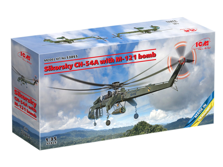 ICM Models 53055 1/35 Sikorsky CH-54A with M-121 Bomb Helicopter Model Kit