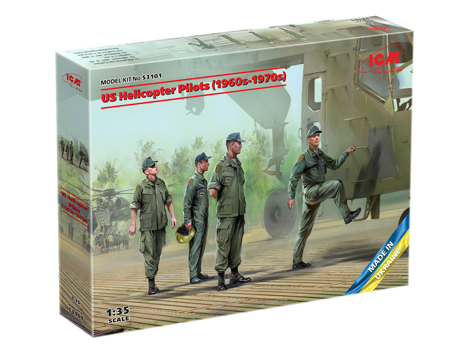 ICM Models 53101 1/35 U.S. Helicopter Pilots (1960s-1970s) Figures Model Kit