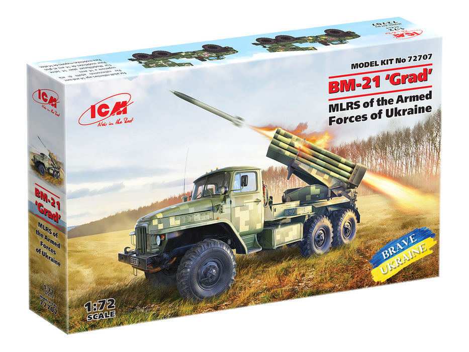 ICM Models 72707 1/72 BM-21 'Grad' MLRS Ukranian Model Kit