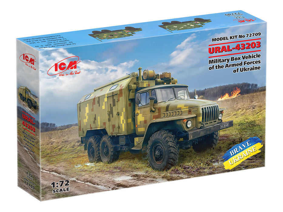 ICM Models 72709 1/72 URAL-43203 Military Box Vehicle Ukraine Model Kit