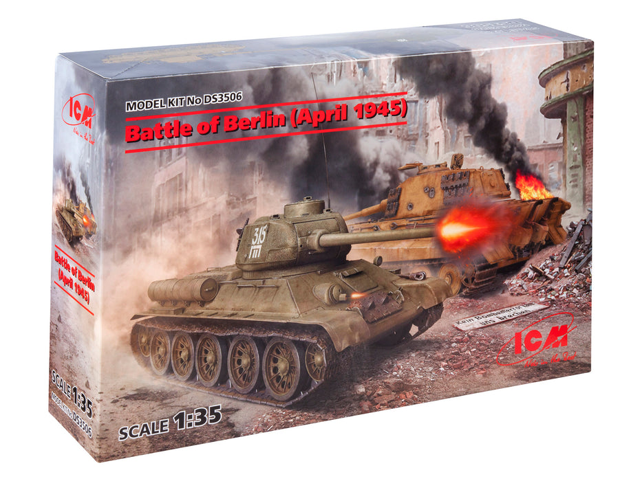 ICM Models DS3506 1/35 Battle of Berlin: T-35-85 King Tiger Set Model Kit