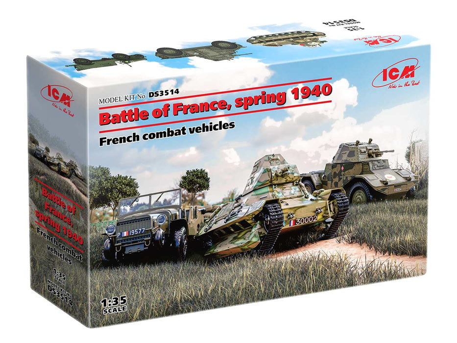 ICM Models DS3514 1/35 Battle of France (Spring 1940) French Vehicles Set Model Kit