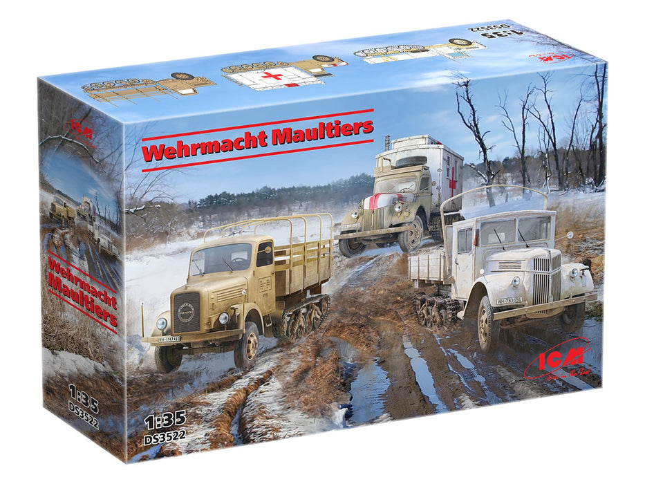 ICM Models DS3522 1/35 Wehrmacht Maultiers 3 Vehicle Set Model Kit