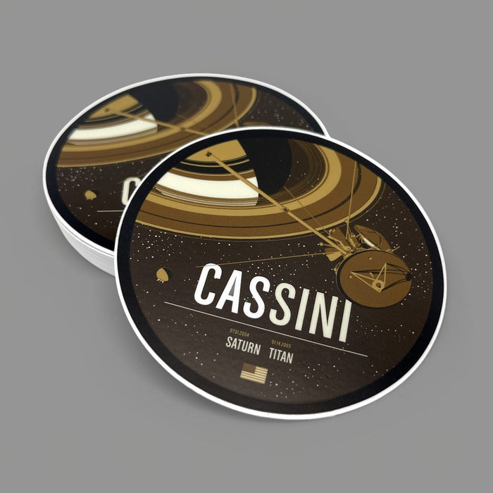 Chop Shop Studio Cassini Sticker from the Historic Robotic Spacecraft Series