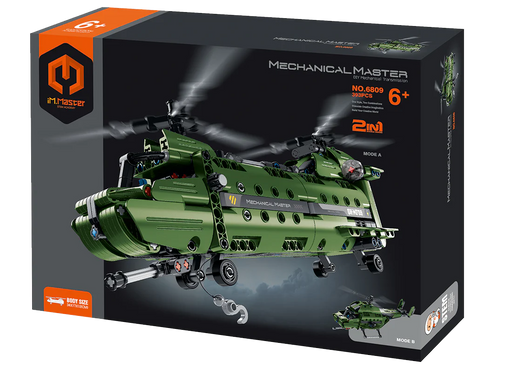 iM.Master 6809 Mechanical Master 2n1 Military Helicopter 393 Piece Building Block Set