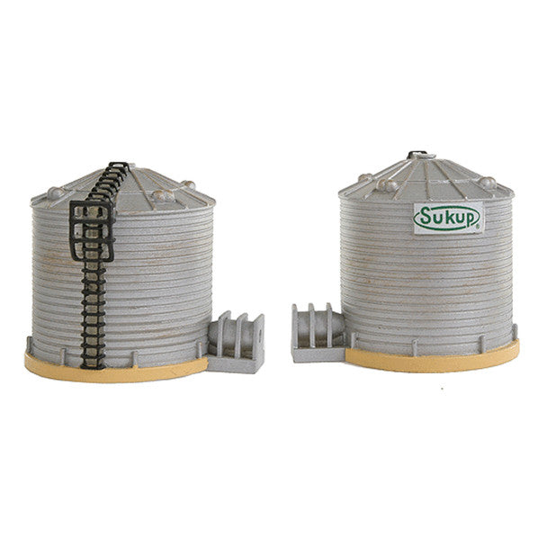 IMEX 6346 N Scale Perma-Scene Small Sukup Grain Towers (2 Pack)