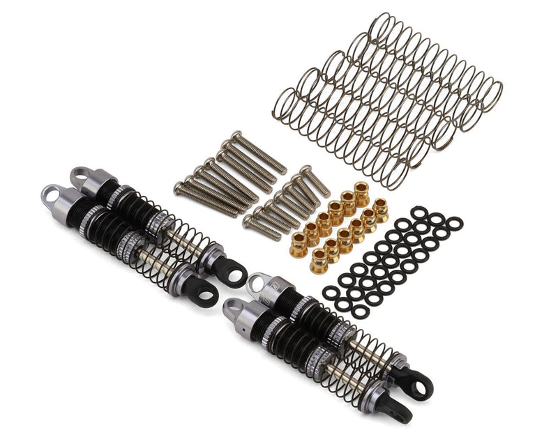Injora 4M-24GL-4 Grey Aluminum 53mm Threaded Oil Shocks for Traxxas® TRX-4M® (4 Pack)