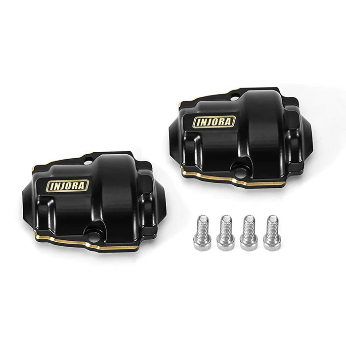 Injora ASC18-07BK Black 7g Brass Differential Covers for Redcat Ascent-18 (2 Pack)