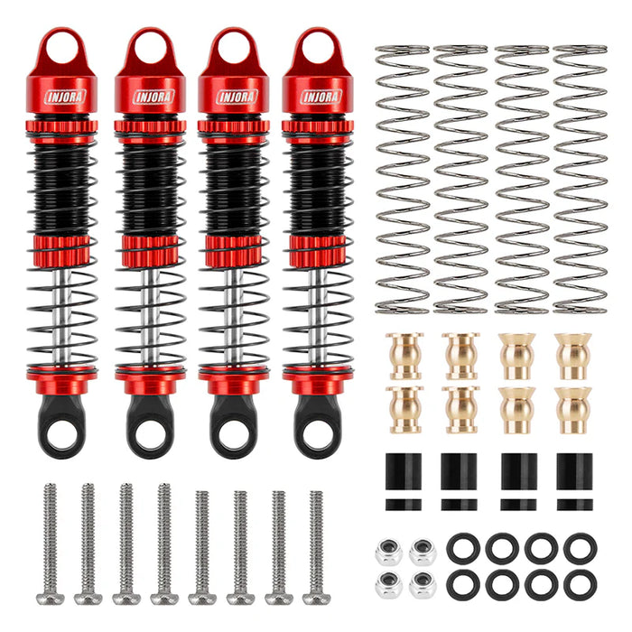 Injora ASC18-09RD-4 53mm Aluminum Oil-Filled Shocks for Ascent18/Venture18