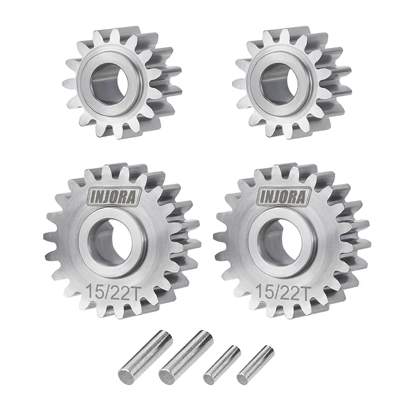Injora ASC18-22T Stainless Steel Overdrive Front Portal Gears Set for Redcat Ascent-18