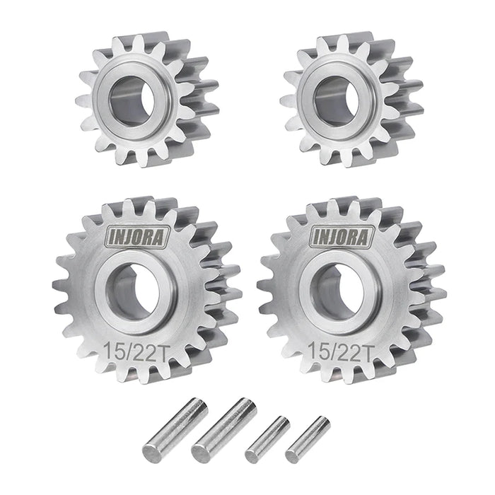 Injora ASC18-22T Stainless Steel Overdrive Front Portal Gears Set for Redcat Ascent-18