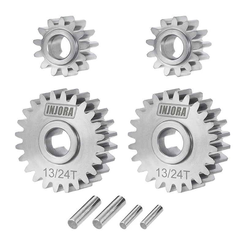 Injora ASC18-24T Stainless Steel Underdrive Rear Portal Gears Set for Redcat Ascent-18