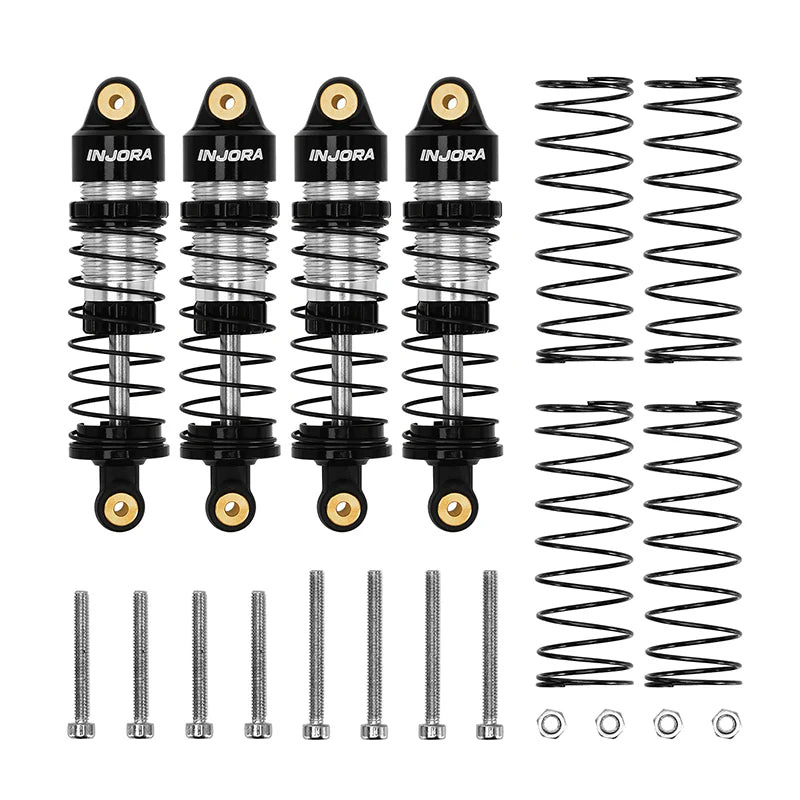 Injora Black Aluminum 35mm Threaded Oil Shocks Redcat Ascent-32 4 Pack