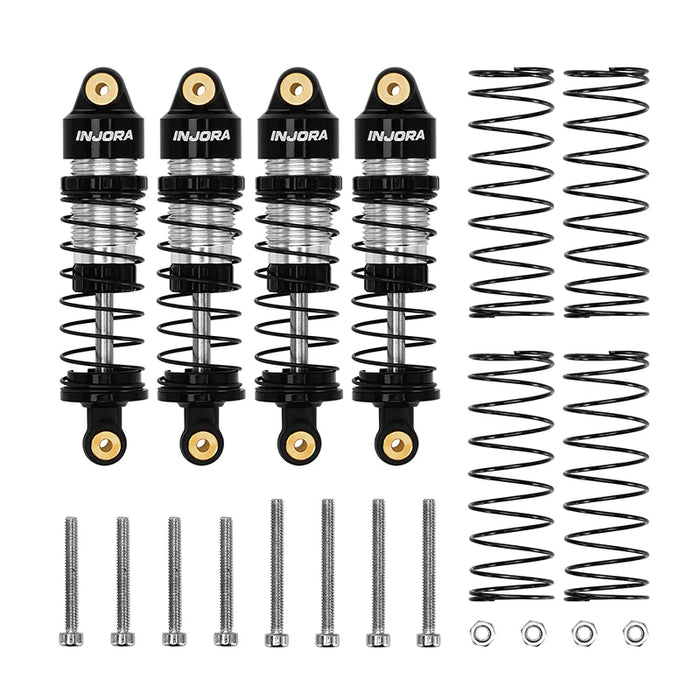 Injora Black Aluminum 35mm Threaded Oil Shocks Redcat Ascent-32 4 Pack